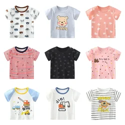 2024 Summer New Baby T-shirts Cotton Girls Top Tees Cartoon Boys Shirts Kids Clothing