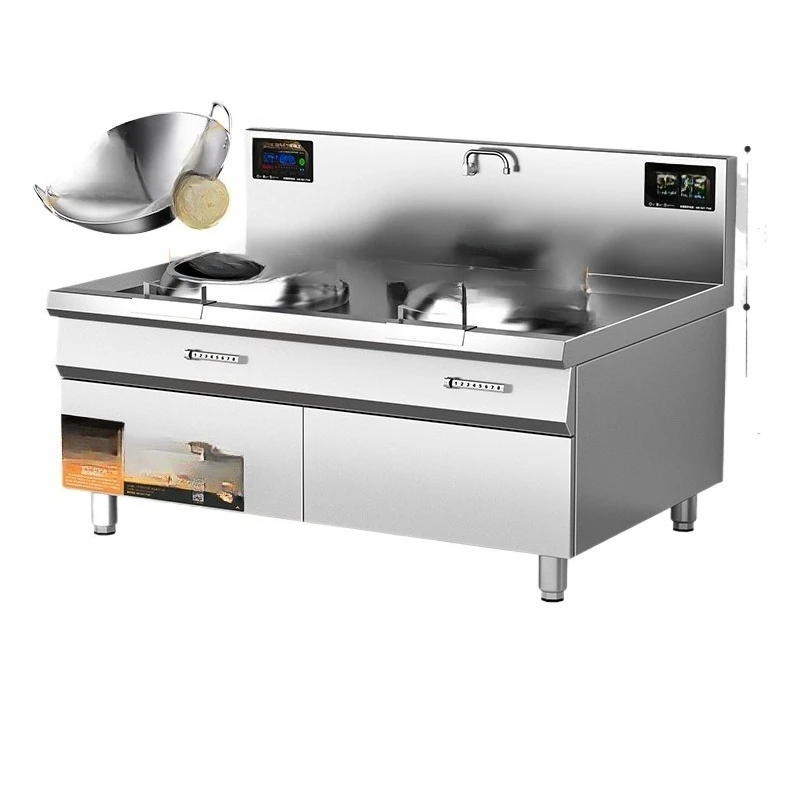 

Commercial induction cooker large pot stove double head single tail electric frying stove wok 20KW canteen