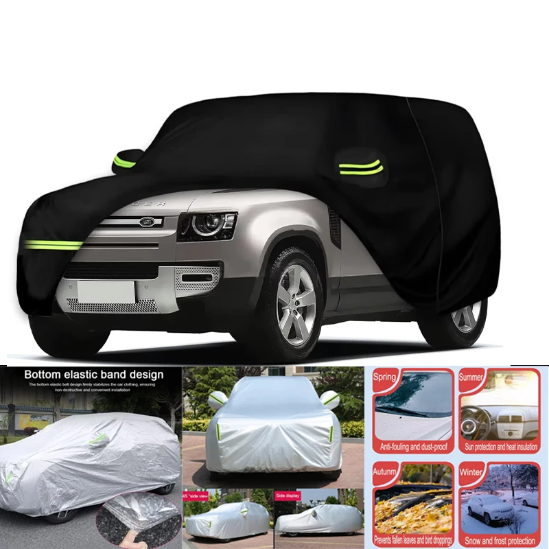 

Водонепроницаемые автомобильные чехлы для Land Rover Defender 90 2020-2024 гг., 2 двери (черные), водонепроницаемые, всепогодные, для защиты на открытом воздухе