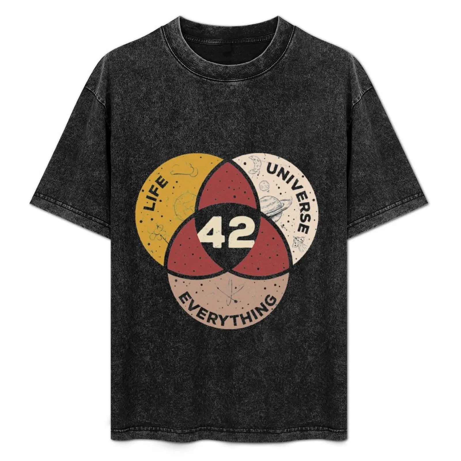 

Hitchhikers Guide To The Galaxy Life Universe Everything Hitchhiker_s Guide To The Galax T-Shirt Casual Pattern Print Tee Shirt