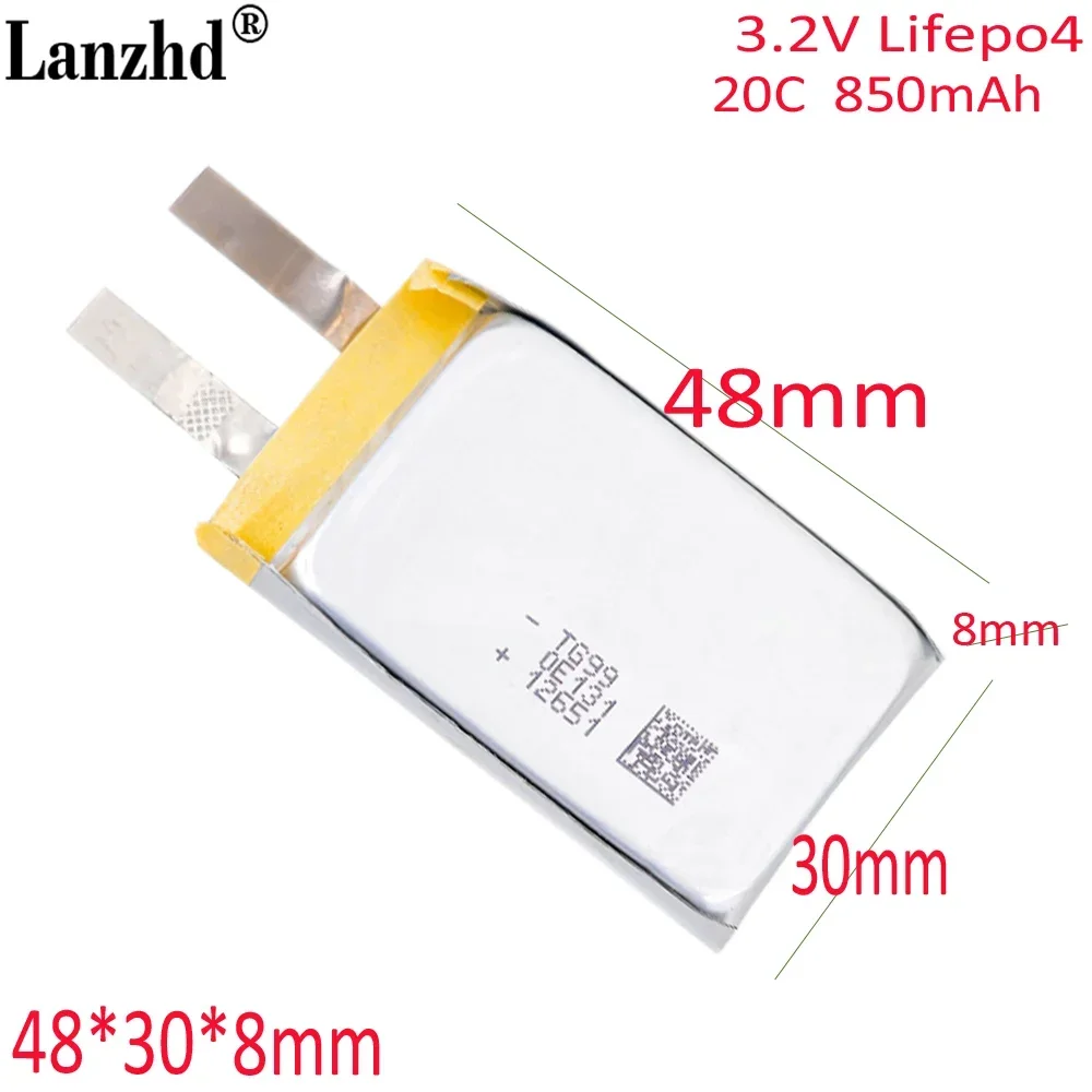 

Lifepo4 Lithium iron phosphate battery 3.2V 850mAh 20C turbojet cell high power 803048