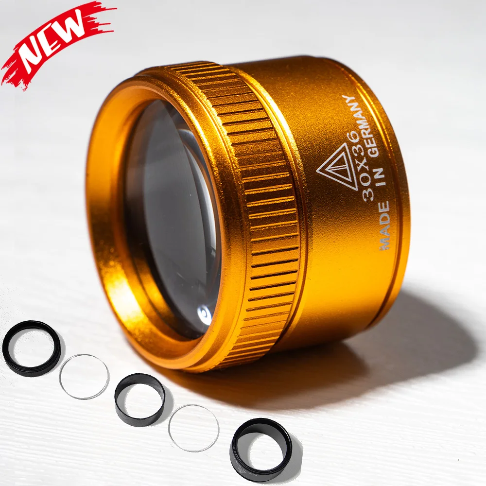 30X 36mm Magnifying Glass K9 Optical Lens Monocle for Watch Jewelry Coin Stamps Object Precision Repair Inspection Loupe Tool