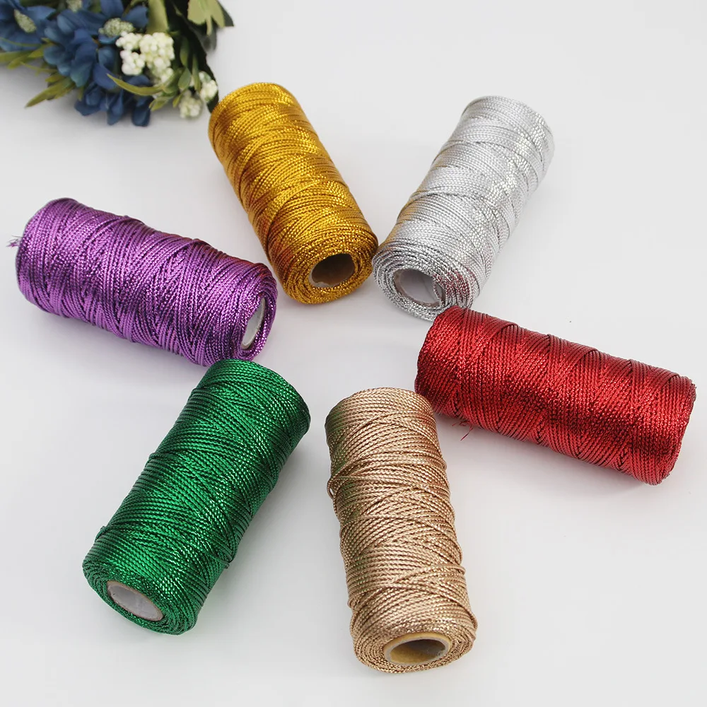 1.5mm Gold and Silver Wire Hanging Tag Wire line strands flat hollow gold wire inelastic gift packaging line 100 meter/roll