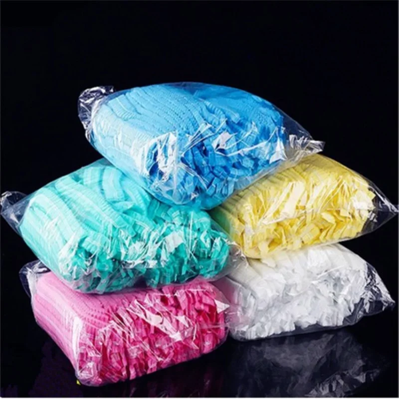 10PCS Disposable Microblading Non Woven Fabric Makeup Hair Net Cap Sterile Hat Chef Catering Dust Strip Hat Bathroom Supplies