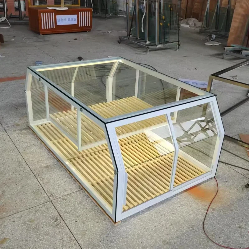 

Customize.Factory Customized Desktop Cake Display Cabinet Bakery Showcase Bread Display Rack With LED Light