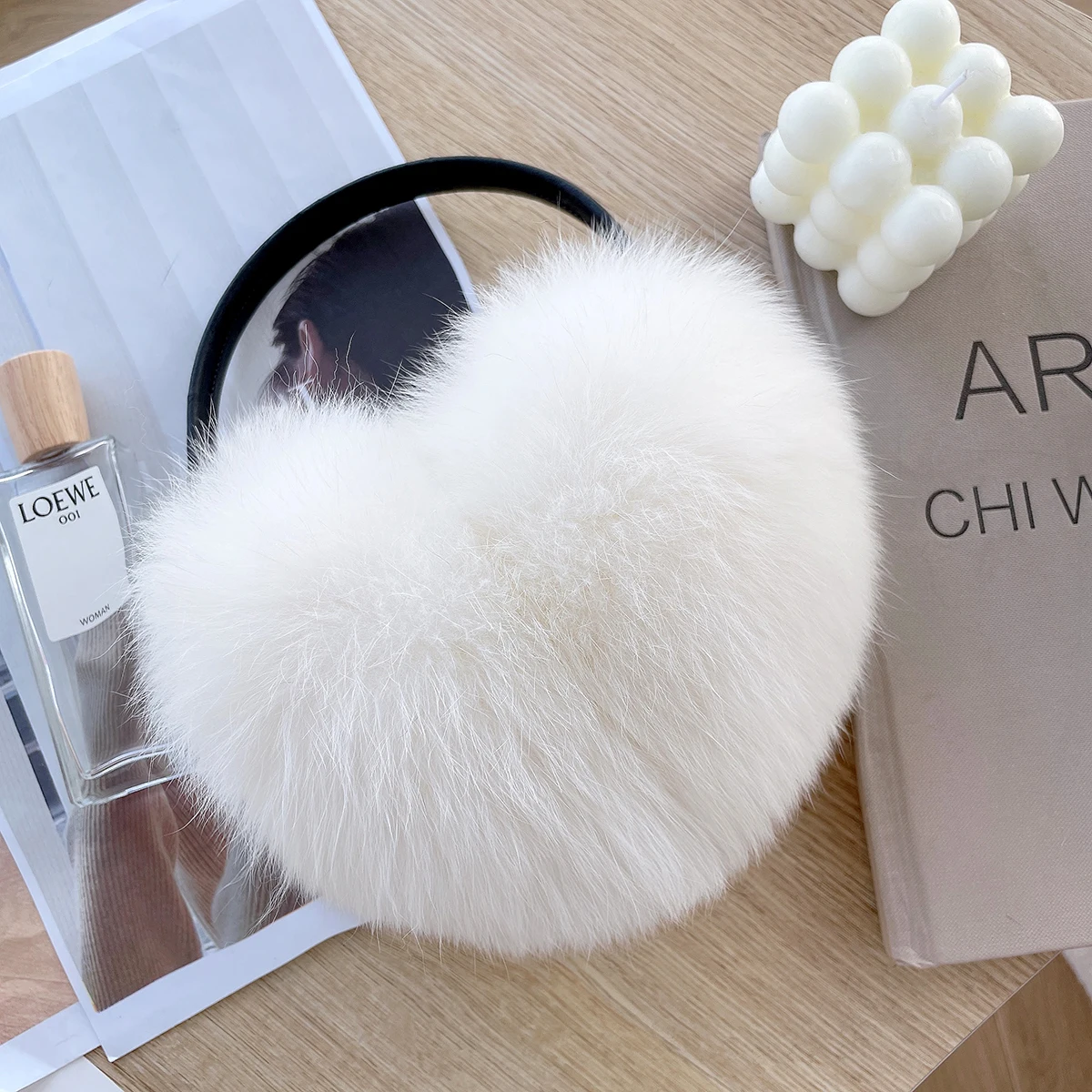 Winter Women Warm Real Fox Fur Earmuffs Girl's Earlap Ultra Large