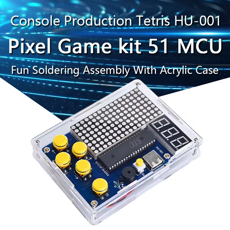 Pixel game console production kit 51 MCU game console Tetris diy pieces HU-001