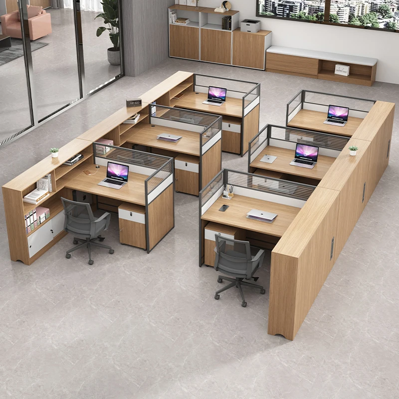 Simplified Modern Employee Office Desk and Chair Combination Processing Office