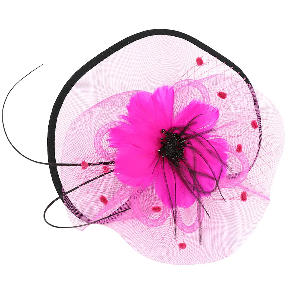 

One Size Fascinator Hat with Headband and Hair Clip Elegant Mesh Yarn Party Headdress for Weddings Tea Cocktail Church Events
