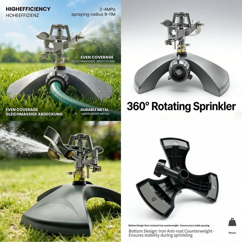 

Sprinkler Irrigation Atomizing Sprinkler Head 360 Degree Rotation Automatic Watering Lawn Garden Agricultural Irrigation