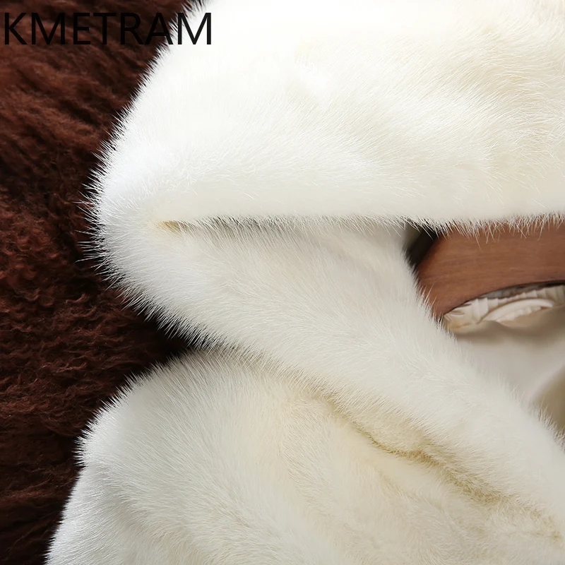 ฤดูหนาวสตรี Real Mink Fur Coat กับกระโปรงสั้นสีขาวเสื้อขนสัตว์สําหรับผู้หญิงใหม่ใน Outerwears เสื้อผ้าหรูหรา 2024ба