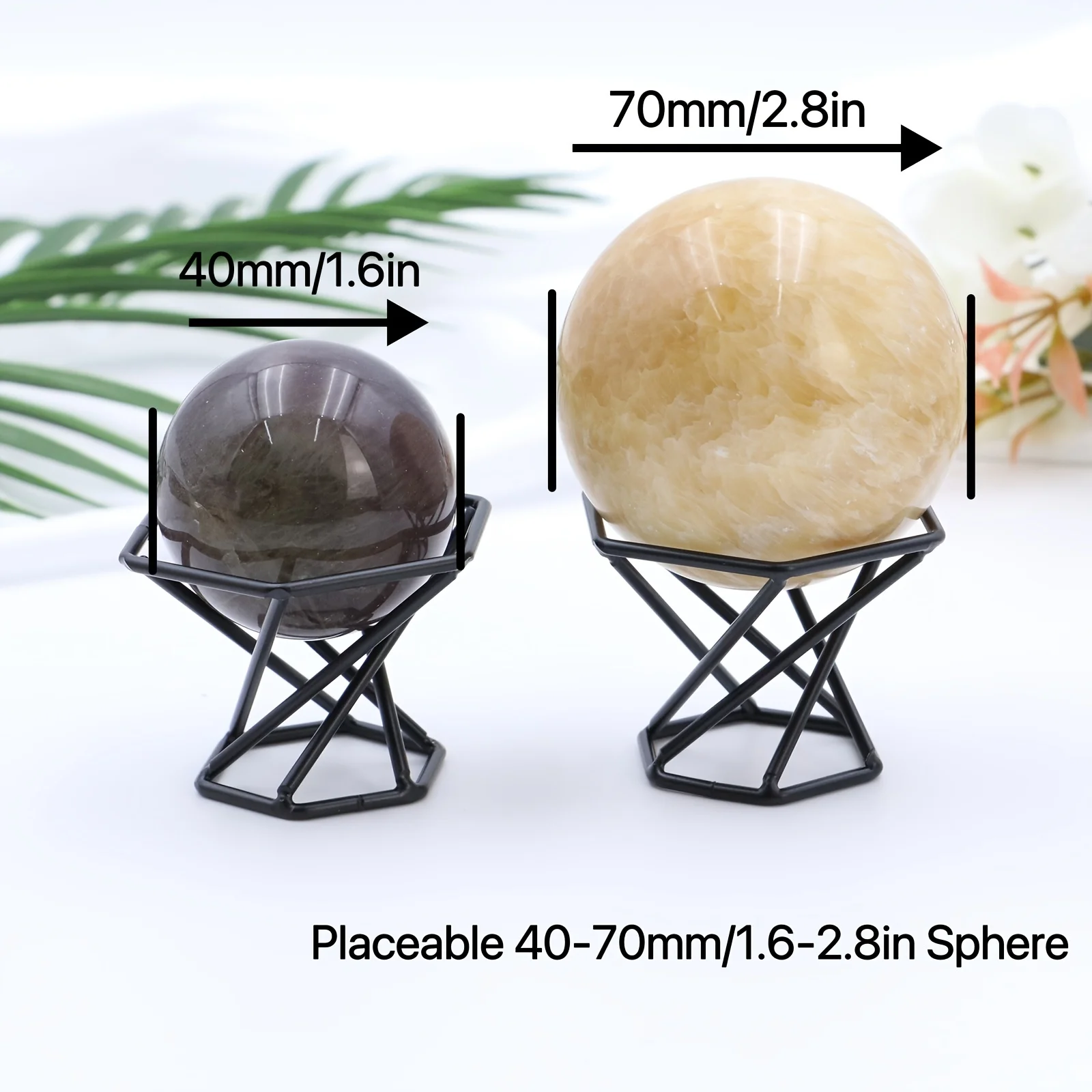 1pc Metal Ball Base Natural Crystal Sphere Stand Egg Holder Display Home Office Decoration Gifts