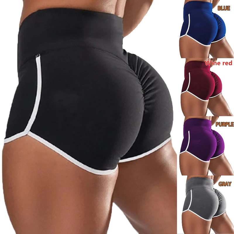 Pantalones cortos de Yoga ajustados para mujer, Pantalón elástico deportivo de cintura alta para correr, pantalones cortos transpirables para ciclismo americano