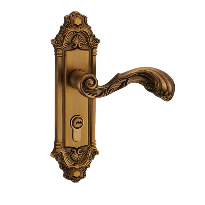 Coffee Colored Indoor Bedroom Zinc Alloy European Style Door Lock image 3