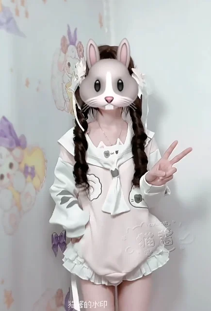 

Japanese Sweet Cute Soft Otaku Style Printed Navy Collar Long Sleeve Student Tops Autumn Versatile Color Block Sweatshirt