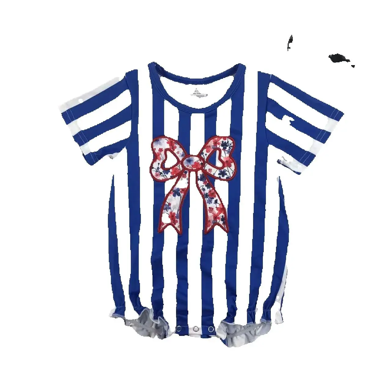 Bow Mother's Day Romper Girl Jumpsuit Trucker Short Sleeve Shorts Set Love  Newborn Clothes 0-2 Years Old Childrens Clothing