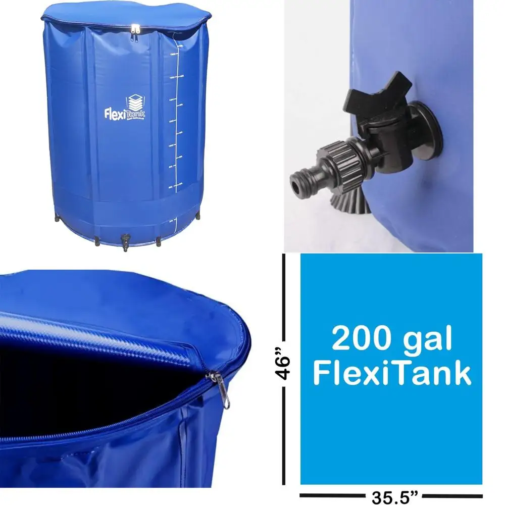 Портативный складной резервуар для воды для уличных растений — идеально подходит для использования в саду и теплицах (200 л)