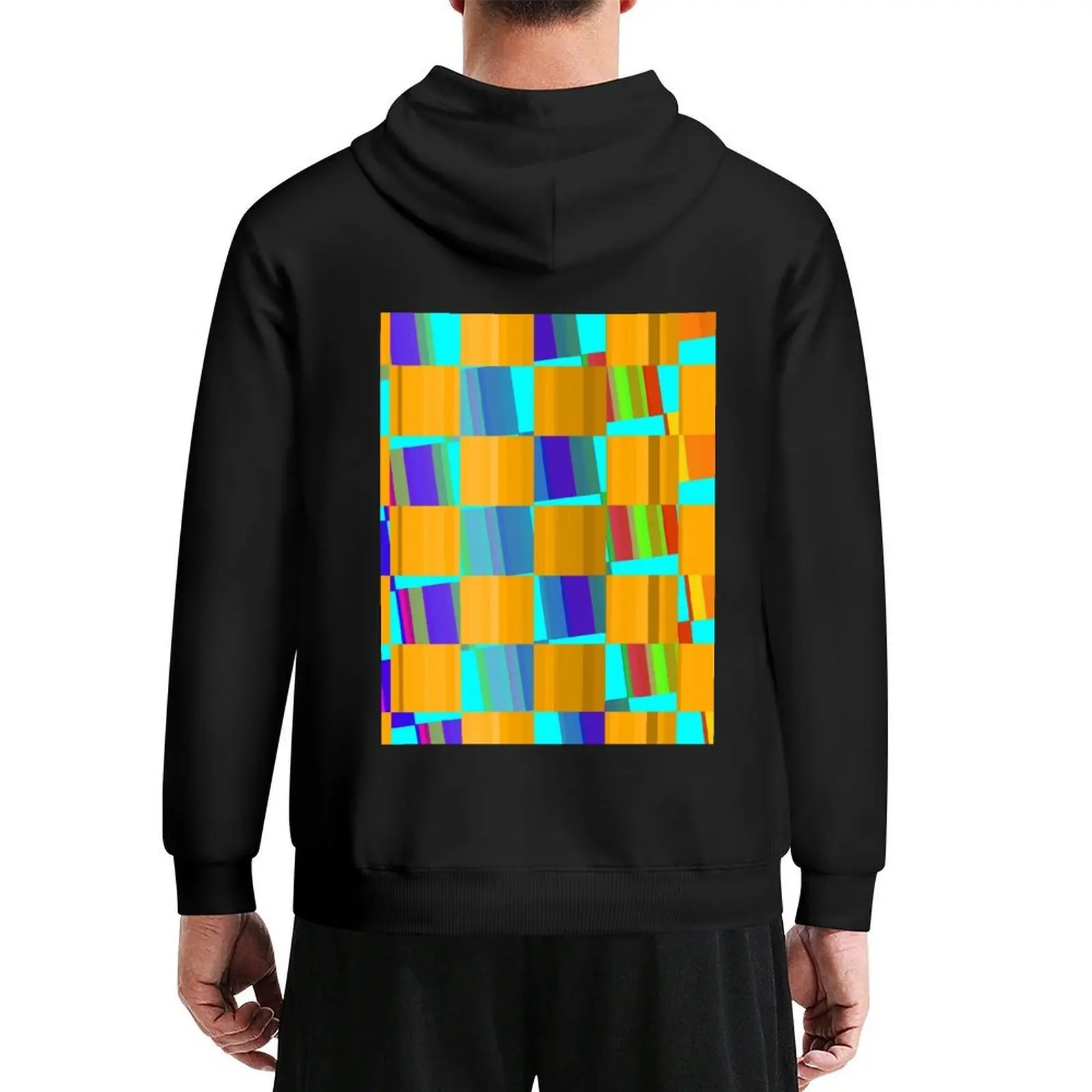 

Crazy Checks (tan and electric blue) Hoodie men wear men's autumn clothes autumn jacket men clothes for men hoodie