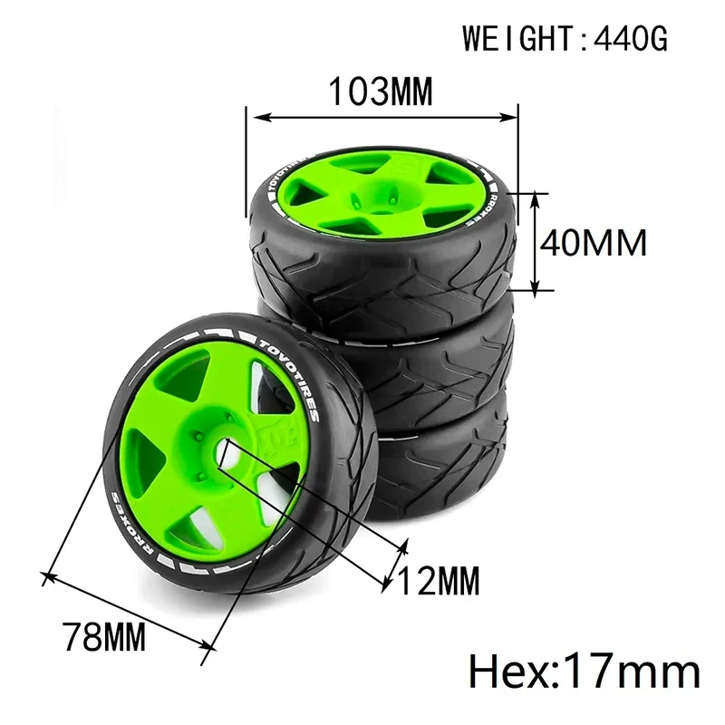 

RC 105mm 1/8 RC Off-Road Buggy Tires Wheel 17mm Hex for ARRMA Traxxas Redcat Team Losi Kyosho VRX HPI WR8 HSP Hobao 1:8 RC Car