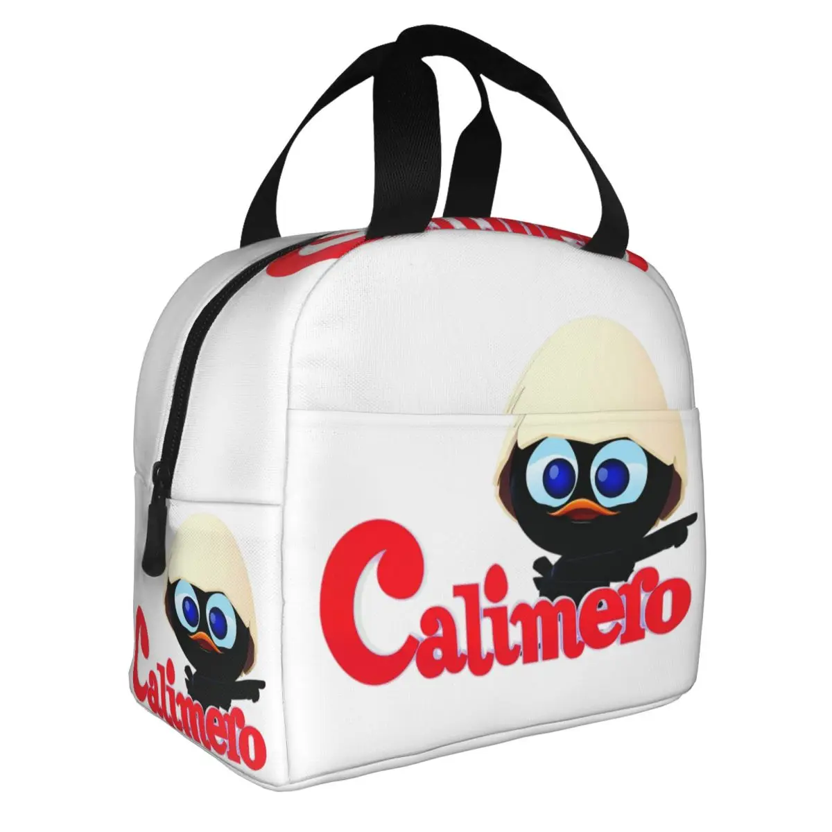Calimero Black Chicken Cartoon Comic Lunch Bag Men Women Warm Cooler Insulated Lunch Boxes for School