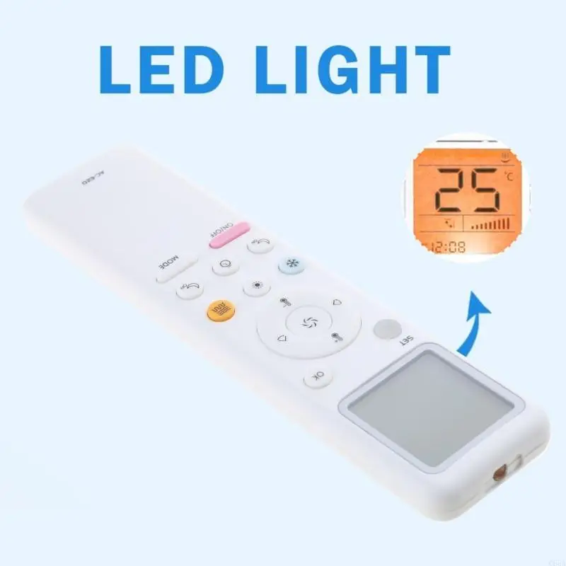 C63A Universal Backlit Remote Control AC-E20 Replacement Accessory for Air Conditioners Home Appliances Spare Part