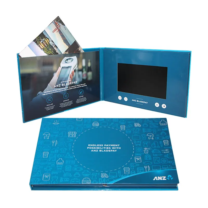 custom.customized inch lcd screen printing video card wedding invitation video brochure booklet for advertising