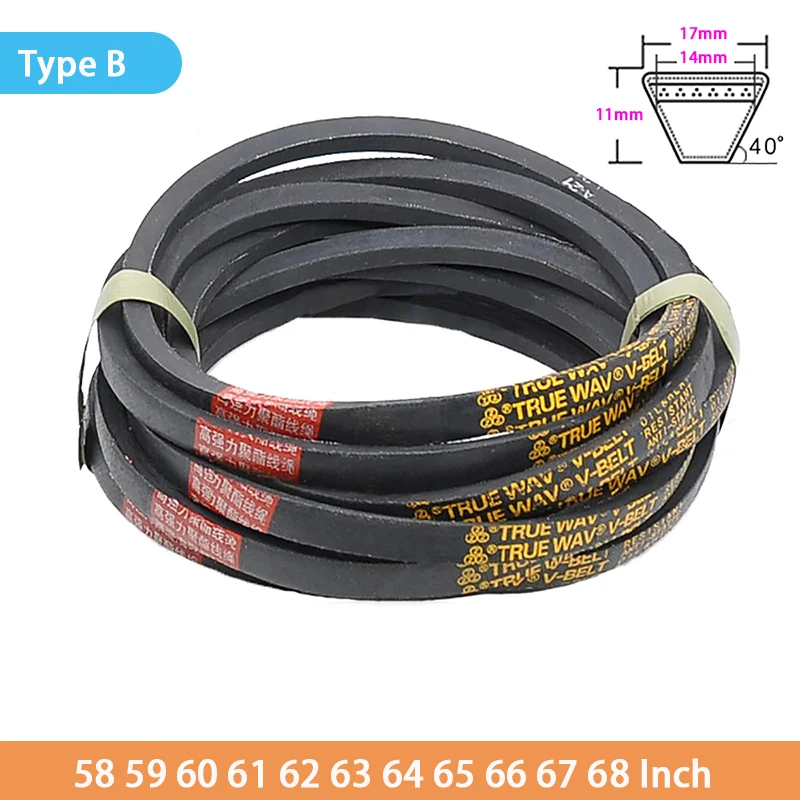 

Type B Agricultural Machinery V-Belt Industrial Triangle Belt Transmission Drive Belt 58 59 60 61 62 63 64 65 66 67 68 Inch