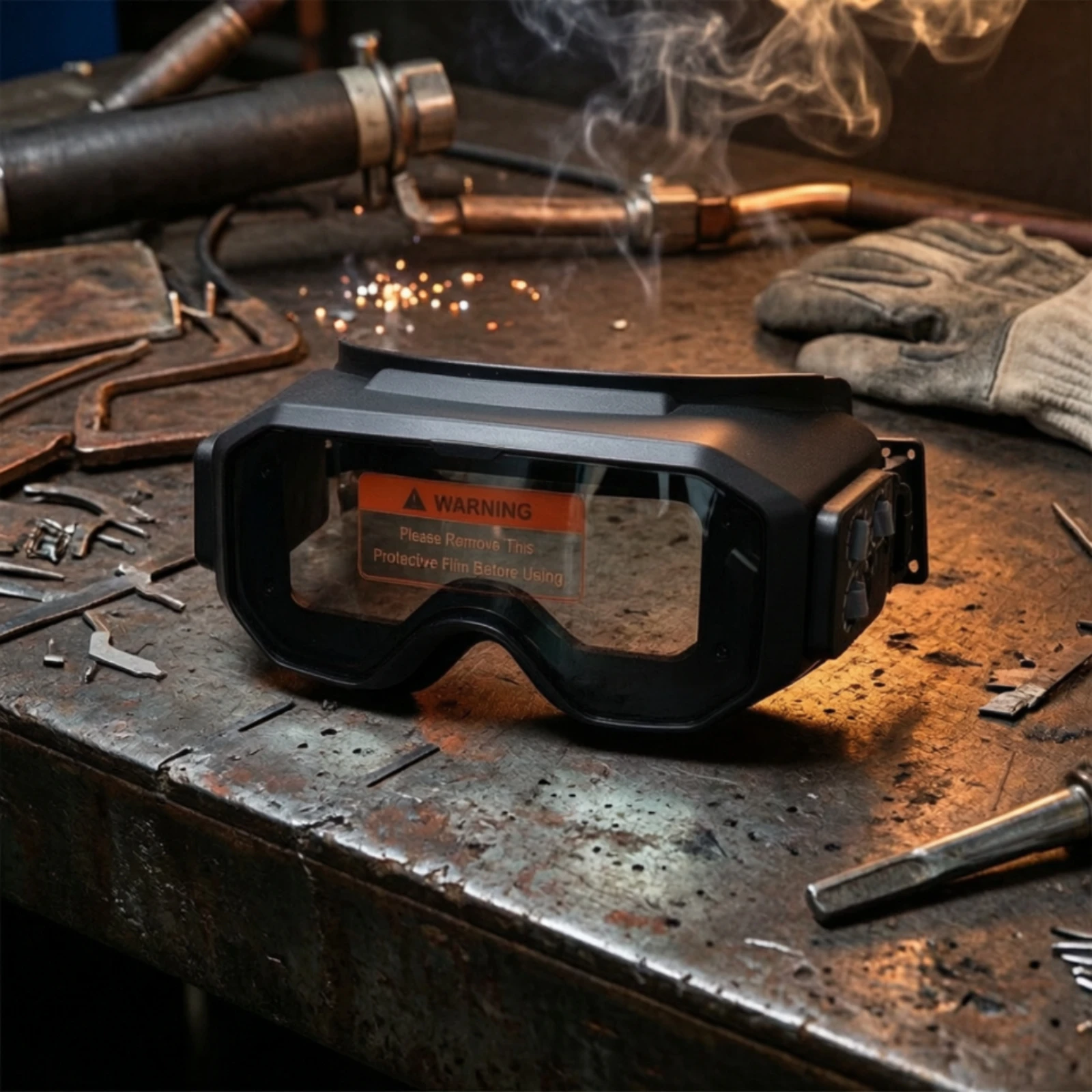 Welding Eye Shield with Elastic Strap Auto Darkening Protection Wraparound Face Shield for Metalwork and Fabrication