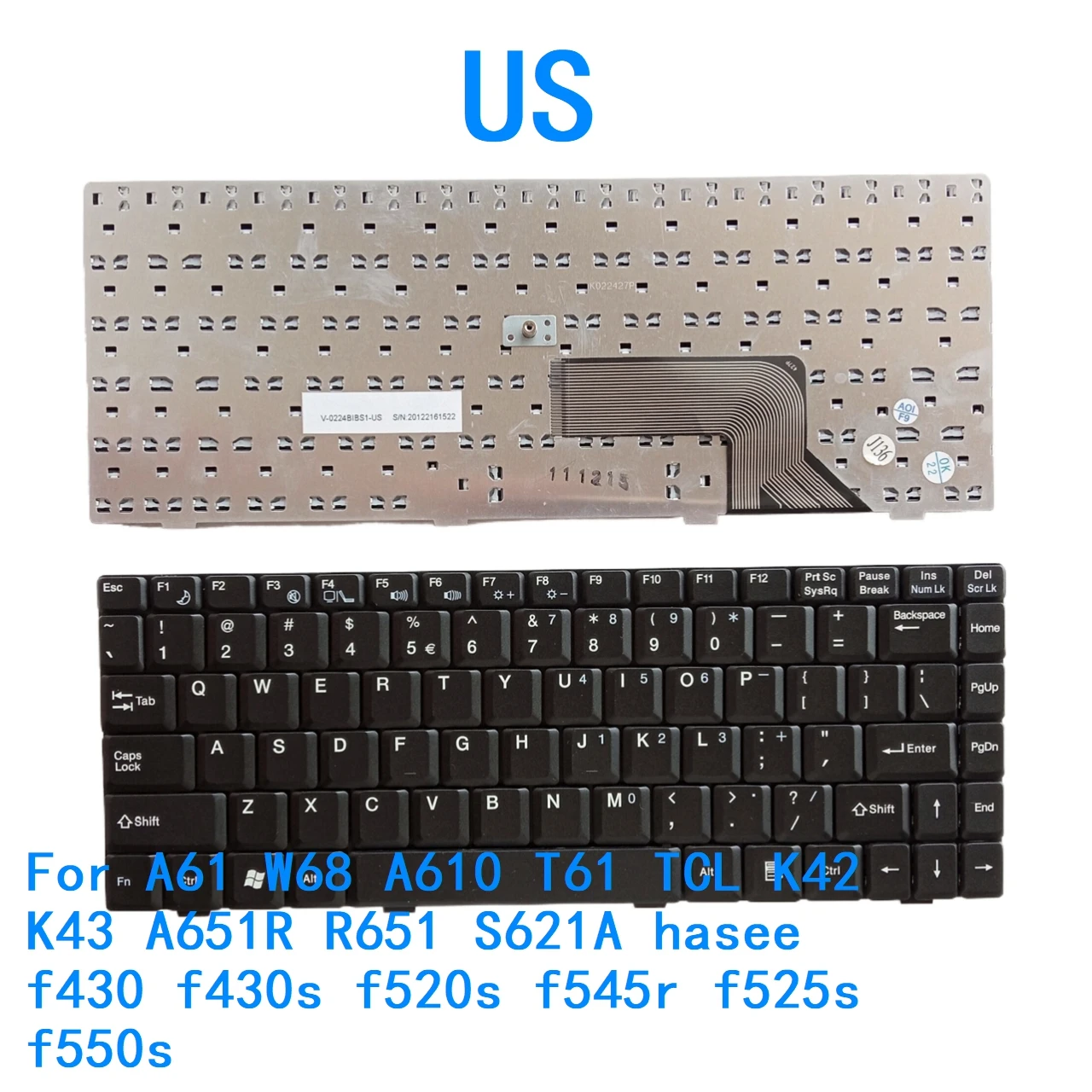 

New US Language Keyboard For Haier A61 W68 A610 T61 TCL K42 K43 A651R R651 S621A hasee f430 f430s f520s f545r f525s f550s