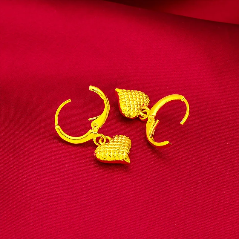 Fashion 24K Gold Plated Ethiopian Jewellry Charm Woman\'s Pendant Necklace Earrings Sets Nigeria Bride Wedding Gifts Wholesales