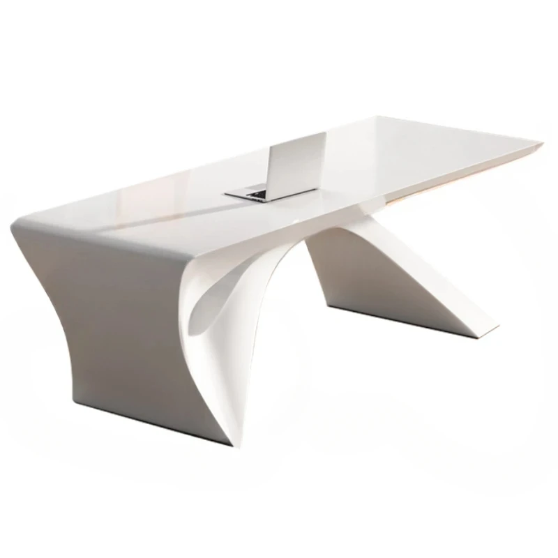 

Customized White Simple Modern Creative Paint Salon Anchor Medical Beauty Consulting Reception Negotiation Desk