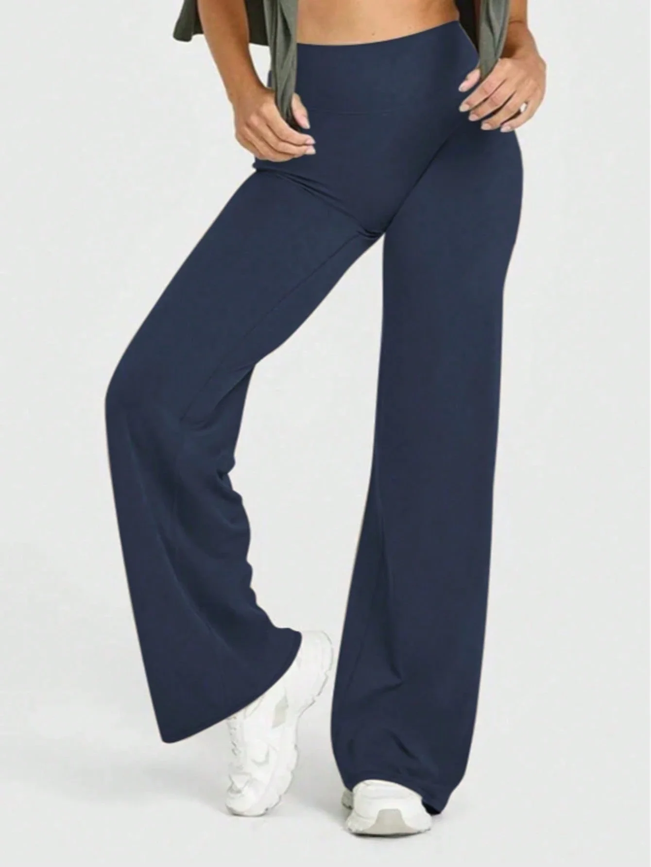 

High Waist Wide Leg Flared Pants For Women Super Stretch Soft Tummy Control Butt Lifting Casual Retro