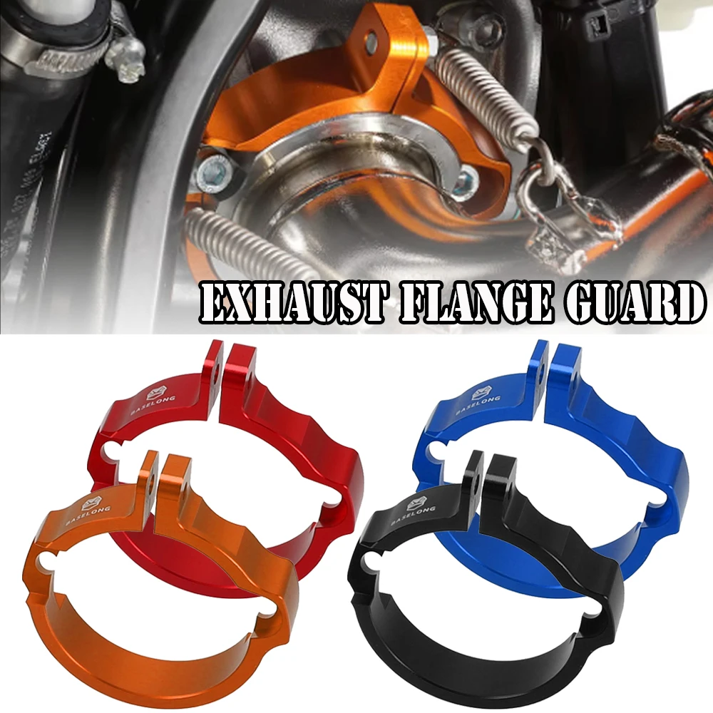 CNC Motorcycle Exhaust Tip Muffler Pipe Clamp With Flanges For Husqvarna TE TC TX 250 30 250I 300I For EXC SX XC XCW TPI