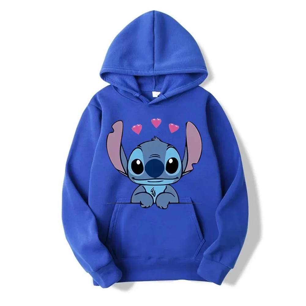 

Disney Stitch Cartoon Anime Women Pullover Spring Autumn Men Oversized Hoodie 2024 Fashion Casual Couple Sweatshirt Clothes Tops