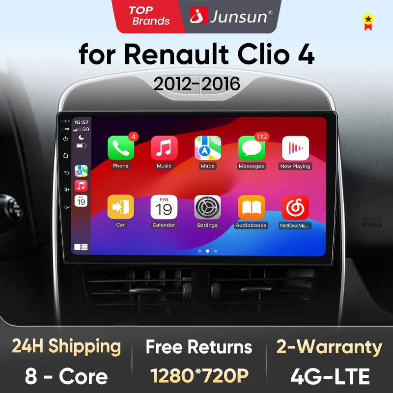 Junsun V1 AI Voice Wireless CarPlay Android Auto Radio pour Renault Clio 4 Avis et Test Complet
