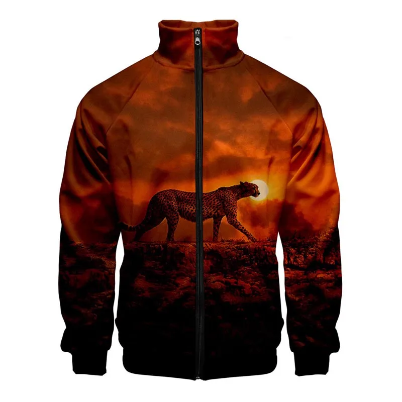 Newest Animel Leopard 3D Print Zipper Jacket Coat For Men Women Clothing Casual Long Sleeve Jackets Summer Spring Tops Apparel