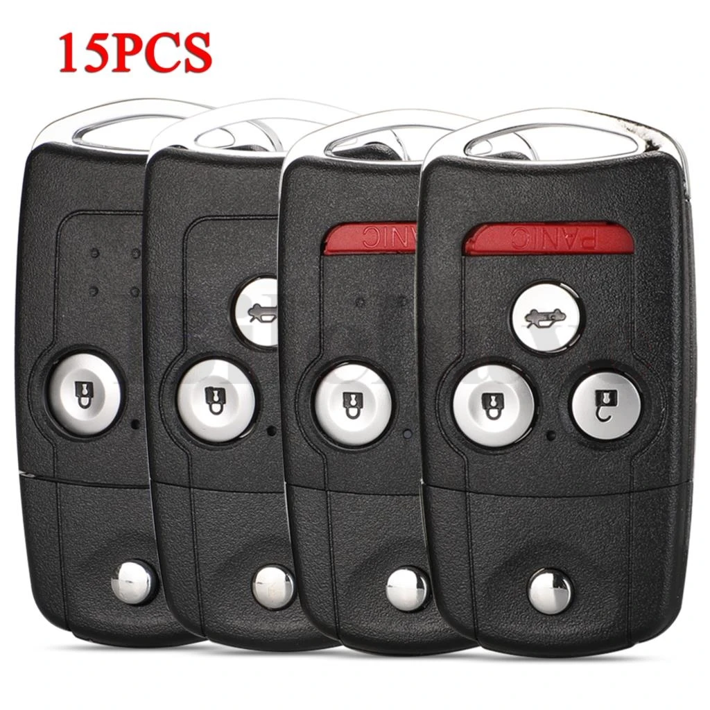 

jingyuqin 15pcs 2/3/4 Buttons Car Remote Key Shell Case For Honda Accord CR-V HR-V Fit City Jazz Odyssey Shuttle Civic Key