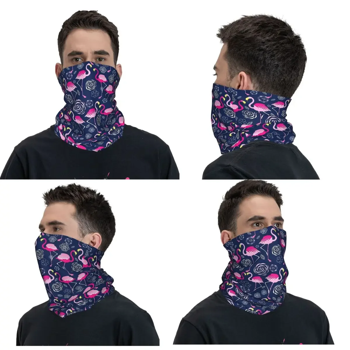 Flamingo Cactus Tropical Ruber Bandana Neck Cover Printed Wrap Mask Scarf Balaclava Riding For Men Women Adult All Season