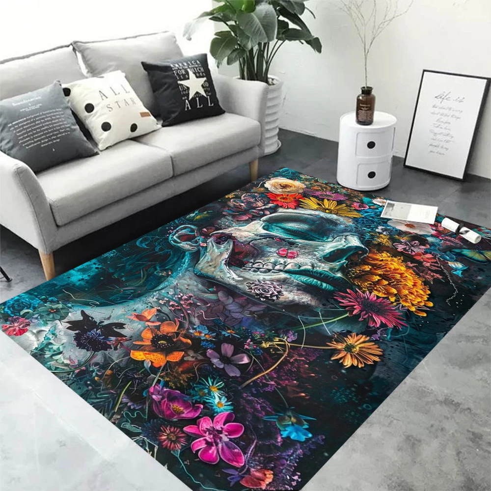Graffiti Art Girl Living Room Carpet Sunflower Girl Carpet Bedroom Bedside Non Slip Floor Mat Home Decoration Foldable Washable