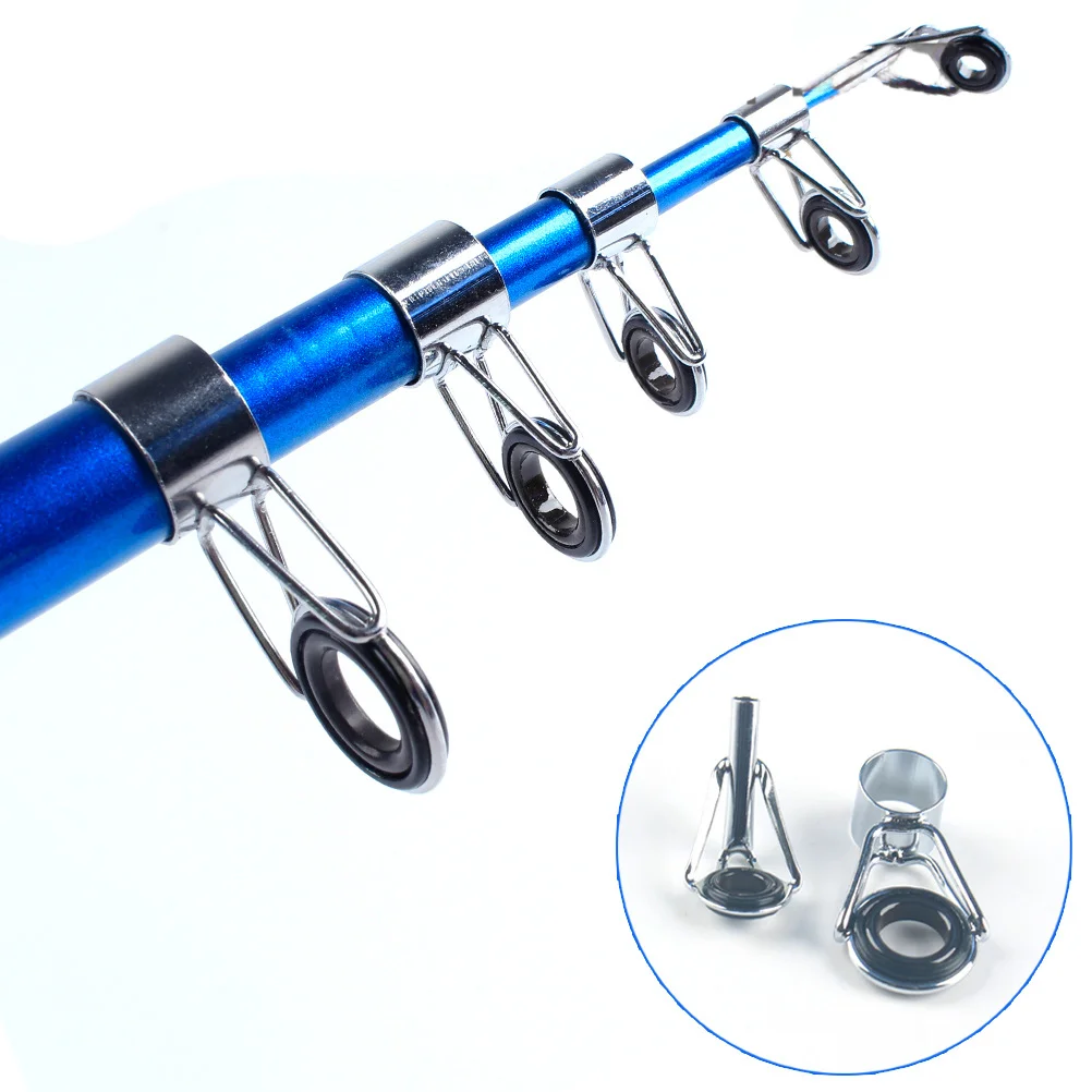 36 Pcs Fishing Rod Tips Repair Kit Fishing Rod Guides Stainless Steel Freshwater Saltwater Rod Guides