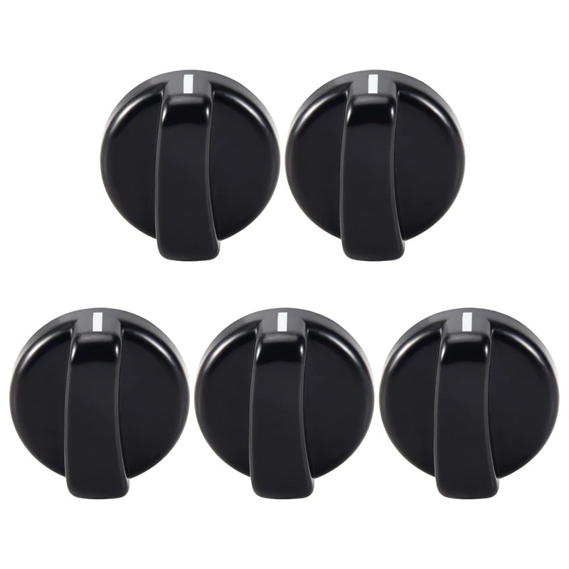 AA58 5 PCS Kitchen Black Plastic Gas Stove Cooker Control Knobs