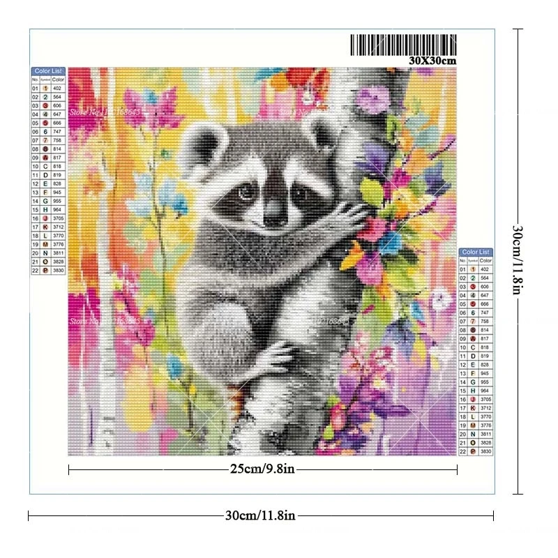 5d Diamond Art Supplies Animal Raccoon On Tree New Arrivals Diamond Painting Full Rhinestones Cross Stitch Arts And Crafts 30X30