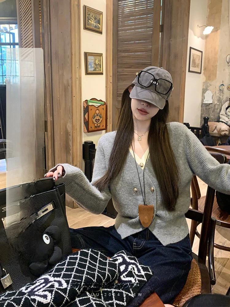 

Women's Long Sve V-Ne Knitted Sweater Wool Blend Base Layer Top Spring Autumn Faionable Design Casual Commute Sle