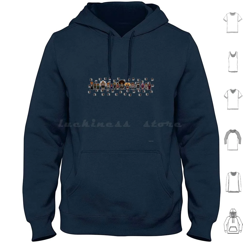 Dangan Ronpa 1 Hoodie cotton Long Sleeve Dangan Ronpa Danganronpa Monokuma Pixel Pixelart Naegi Makoto Mondo Owada Chihiro