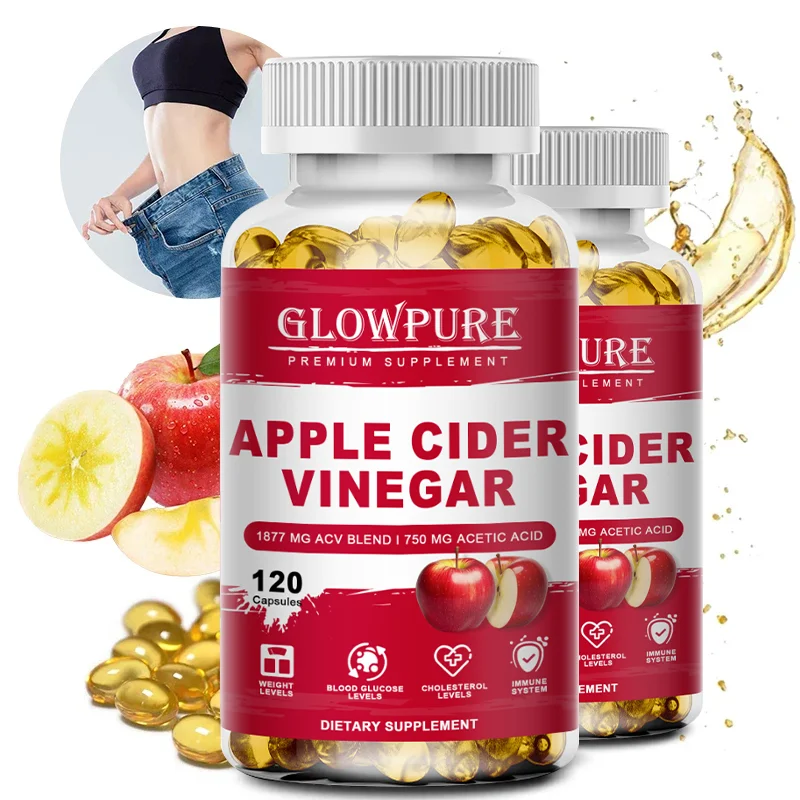 Apple Cider Vinegar Capsules Detox For Bloating and Constipation Slimming Fat Burning Digestive System Health