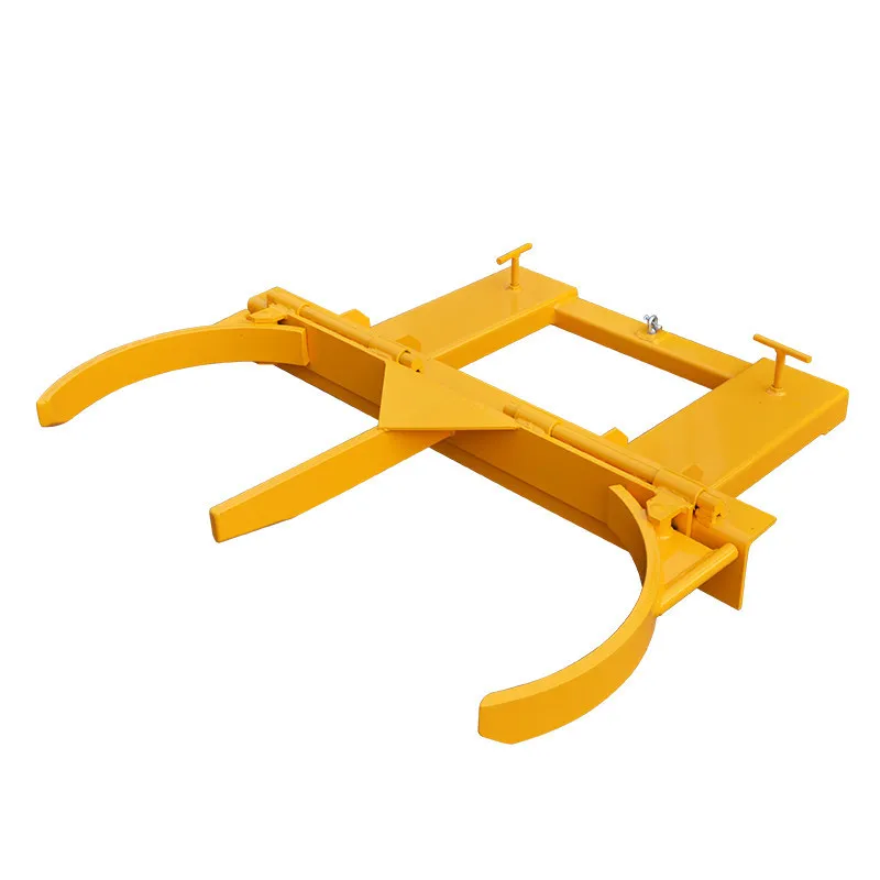Dual Purpose Rotatable Drum Clamp Lifter Forklift Crane Attachment Oil Barrel Rotation Dumping Warehouse Material Handling Tools