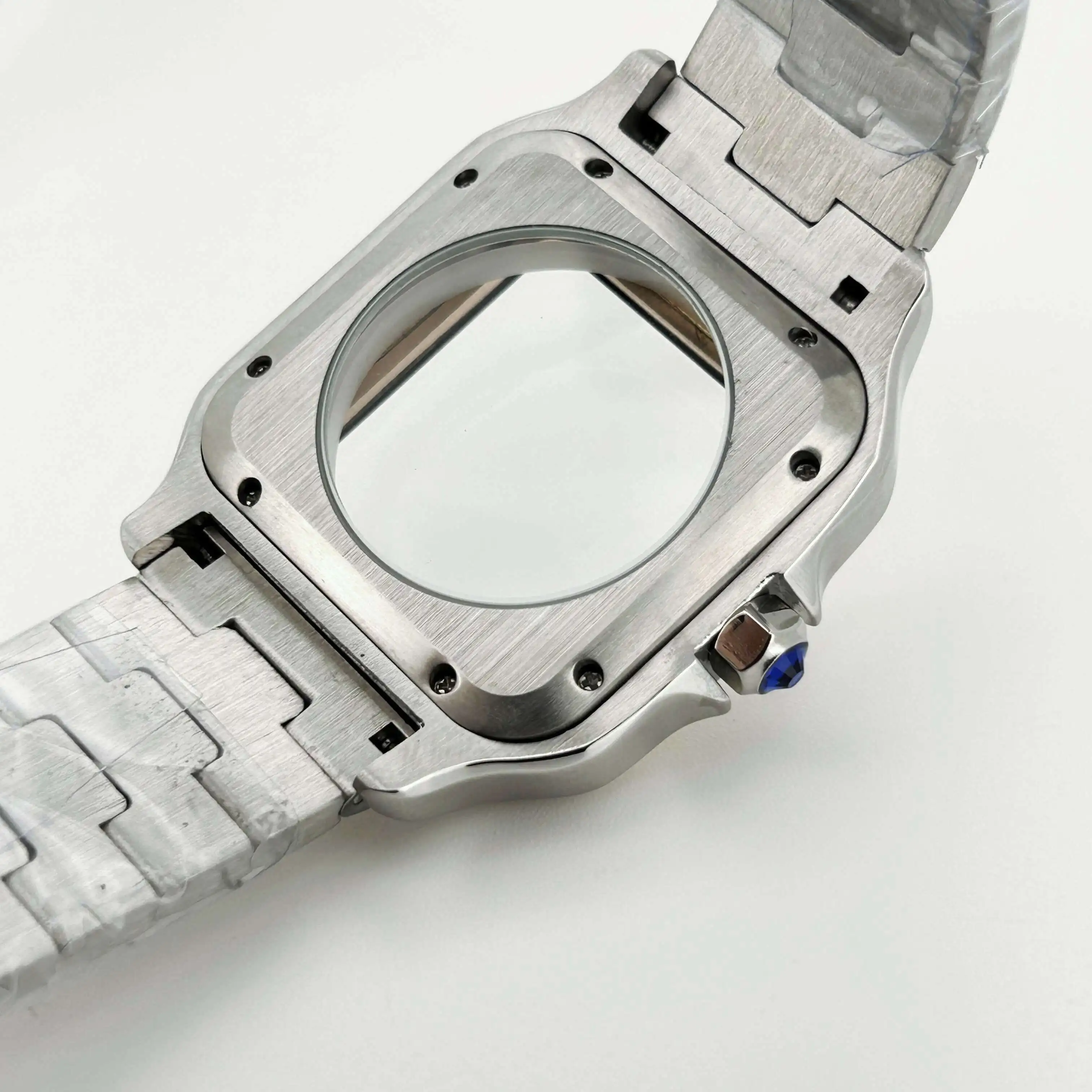 Caja de reloj cuadrada de 38mm, acero inoxidable 316L para cartieres, accesorios de reloj, piezas de modificación Santos para movimientos Sk NH35 NH36