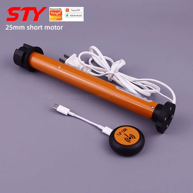 

25-1.1/26-MEL-PW Приложение Tuya Wi-Fi Моторизованные рулонные жалюзи Трубчатый двигатель 25 мм Трубчатый двигатель Открывалка для штор