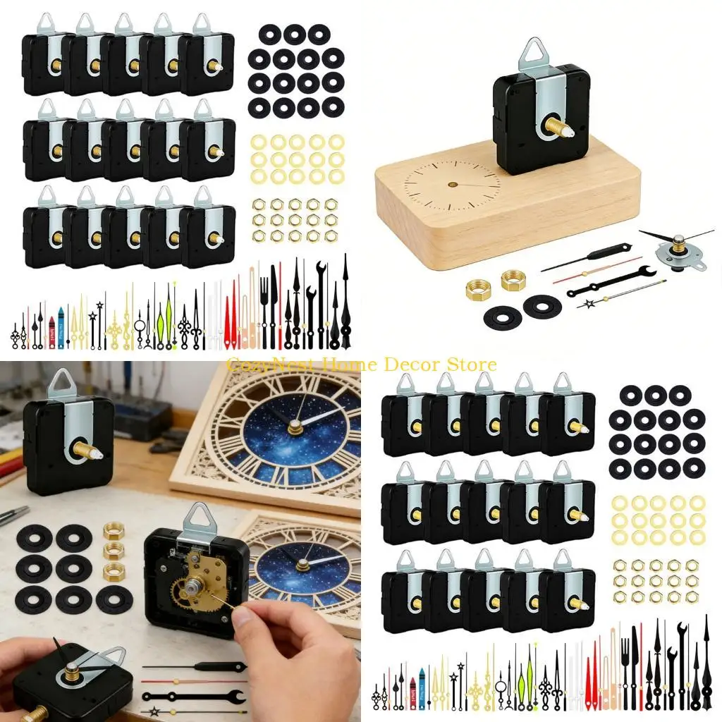 92MF Plastic Clock Mechanism Replacement Part Set Quiet Movement with Clock Hands Set