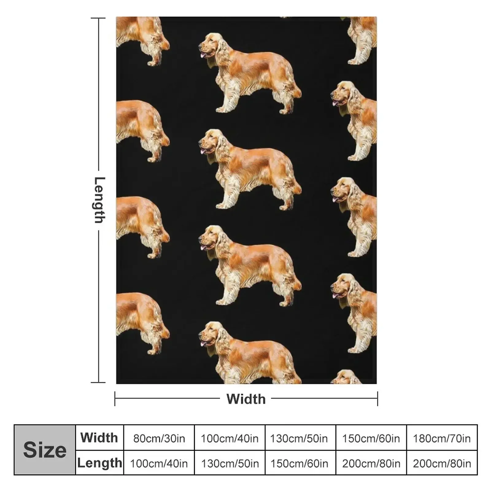 Gold English Cocker Spaniel Standing Throw Blanket Soft Big Sofa Quilt Blankets